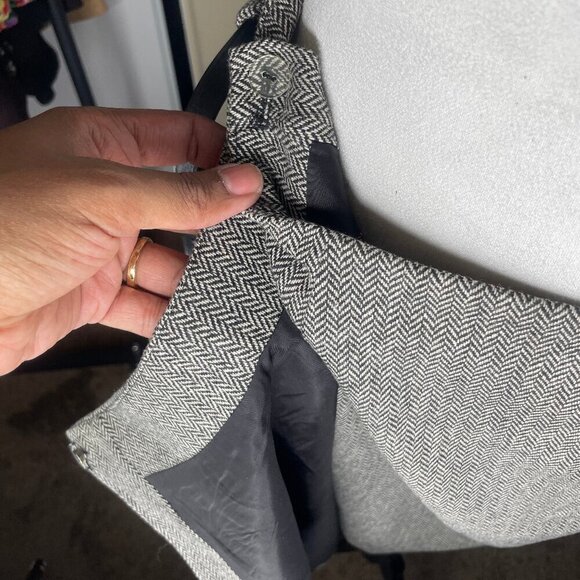 Liquid Wool Blend Lined Wrap Tweed Belted Midi Skirt Office Career Event Sz 4 - Picture 5 of 11